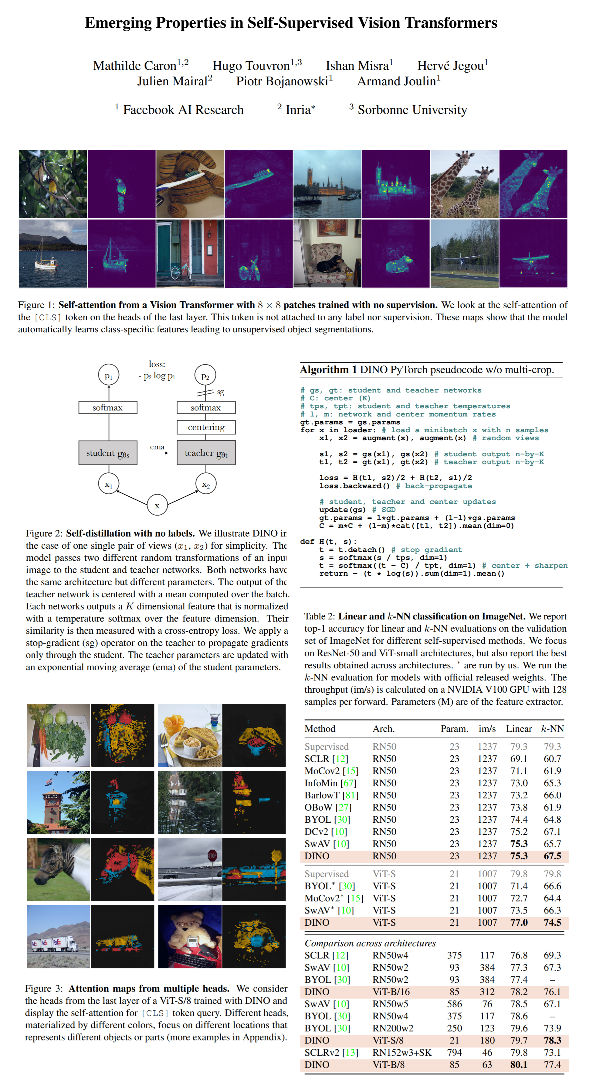 Emerging Properties in Self-Supervised Vision Transformers paper poster