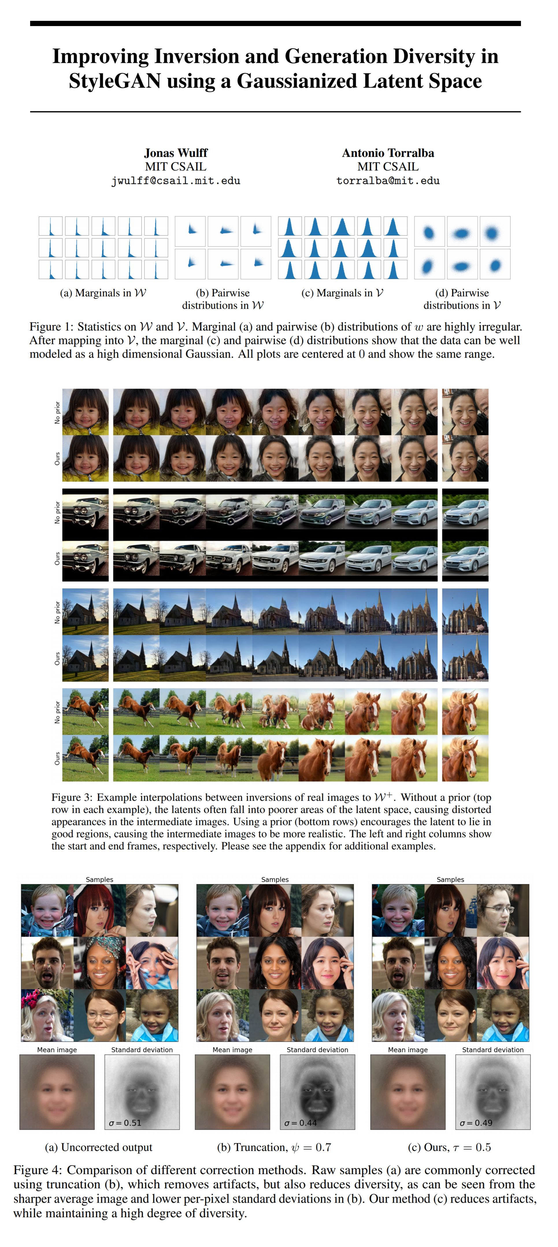 Improving Inversion and Generation Diversity in StyleGAN using a Gaussianized Latent Space poster