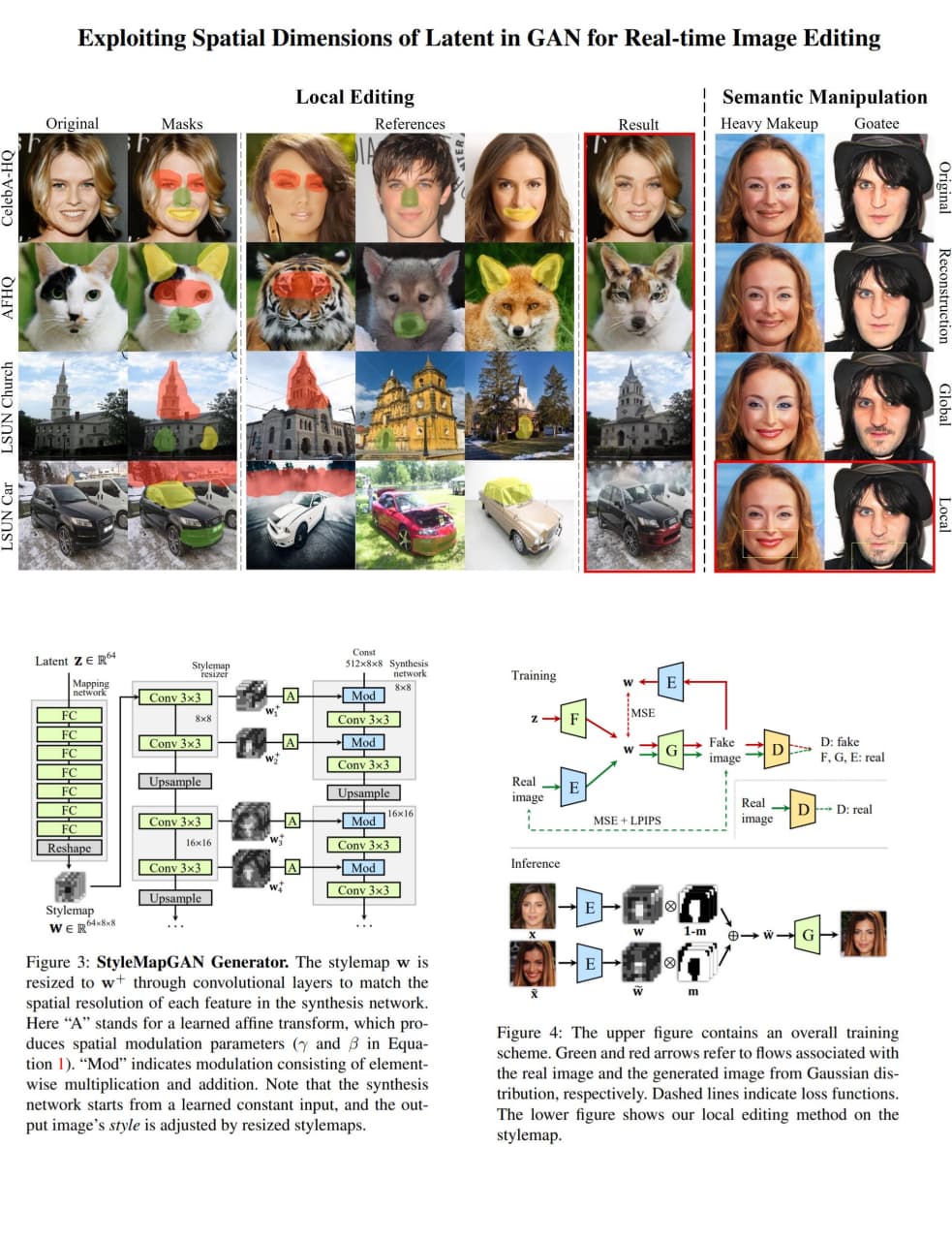 Exploiting Spatial Dimensions of Latent in GAN for Real-time Image Editing Paper Poster